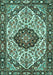 Machine Washable Persian Turquoise Traditional Area Rugs, wshtr4072turq