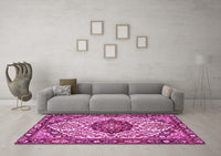 Machine Washable Persian Pink Traditional Rug, wshtr4072pnk