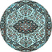 Round Persian Light Blue Traditional Rug, tr4072lblu