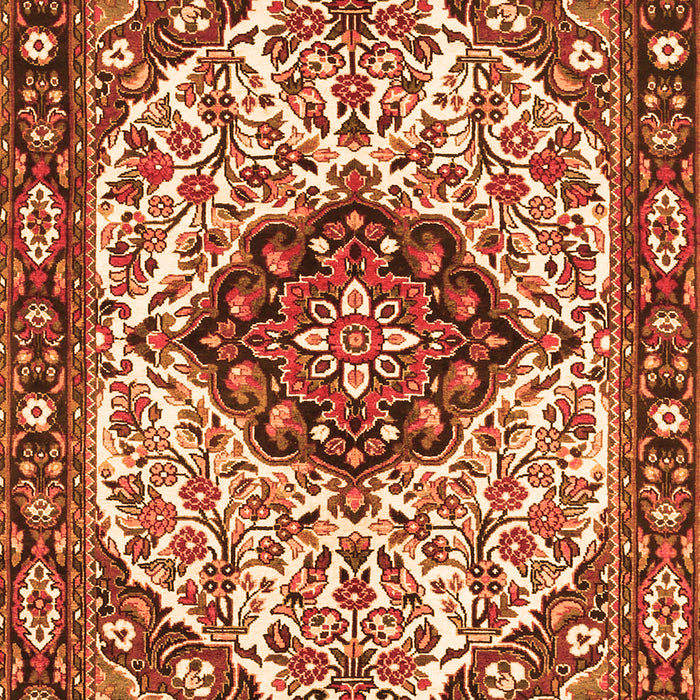 Serging Thickness of Machine Washable Persian Orange Traditional Area Rugs, wshtr4072org