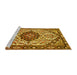 Sideview of Machine Washable Persian Yellow Traditional Rug, wshtr4072yw