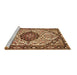 Sideview of Machine Washable Persian Brown Traditional Rug, wshtr4072brn