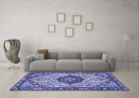 Machine Washable Persian Blue Traditional Rug, wshtr4072blu