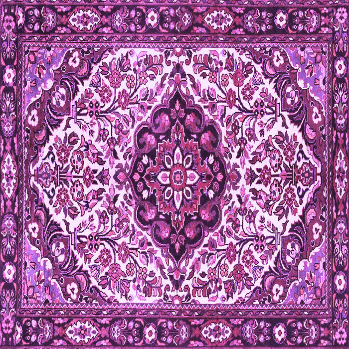 Square Machine Washable Persian Purple Traditional Area Rugs, wshtr4072pur
