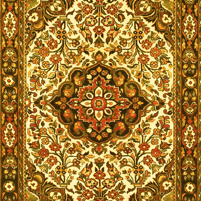 Machine Washable Persian Yellow Traditional Rug, wshtr4072yw
