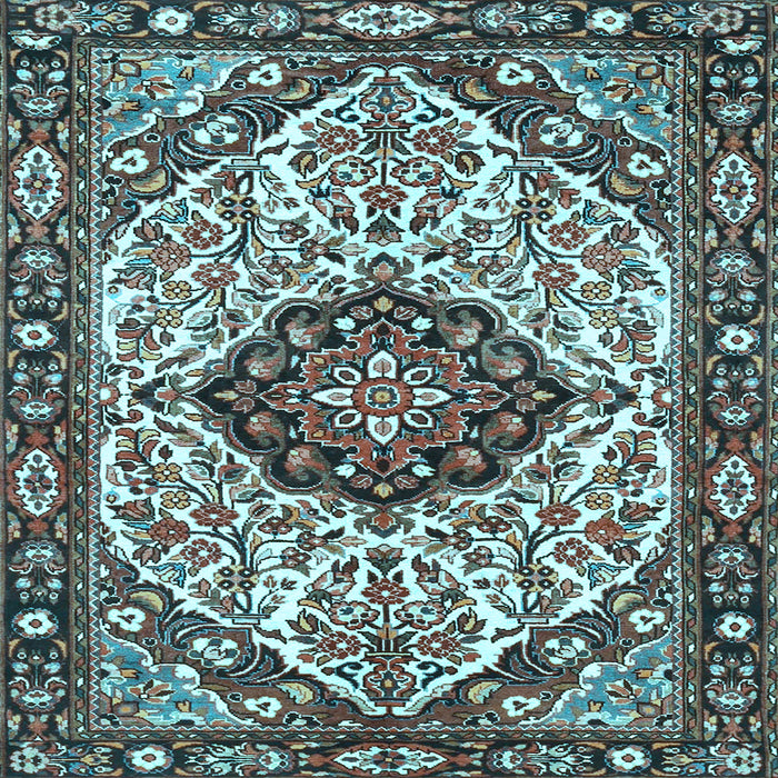 Square Machine Washable Persian Light Blue Traditional Rug, wshtr4072lblu