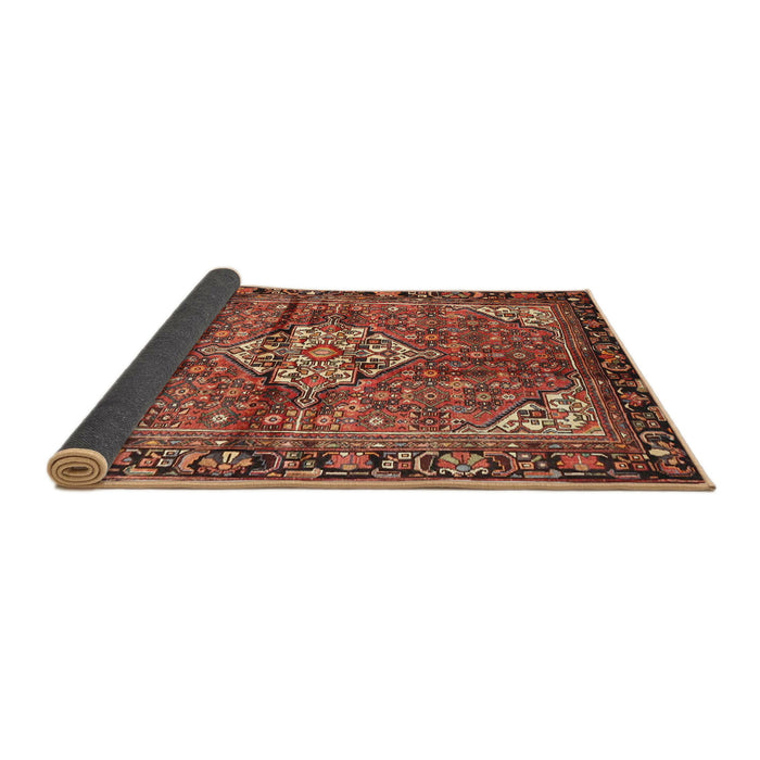 Sideview of Traditional Saffron Red Persian Rug, tr4073