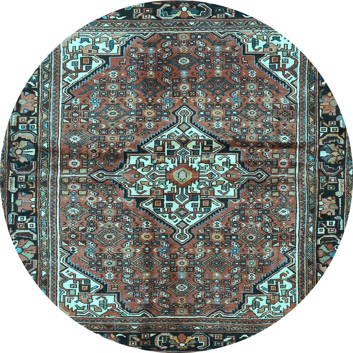 Round Persian Light Blue Traditional Rug, tr4073lblu