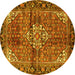 Round Persian Yellow Traditional Rug, tr4073yw