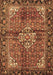 Machine Washable Persian Brown Traditional Rug, wshtr4073brn