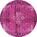 Round Persian Pink Traditional Rug, tr4073pnk