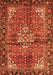 Serging Thickness of Machine Washable Persian Orange Traditional Area Rugs, wshtr4073org