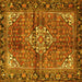 Square Machine Washable Persian Yellow Traditional Rug, wshtr4073yw