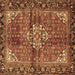 Square Machine Washable Persian Brown Traditional Rug, wshtr4073brn