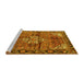 Sideview of Machine Washable Persian Yellow Traditional Rug, wshtr4073yw