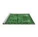 Sideview of Machine Washable Persian Emerald Green Traditional Area Rugs, wshtr4073emgrn