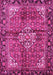 Machine Washable Persian Pink Traditional Rug, wshtr4073pnk