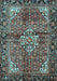 Machine Washable Persian Light Blue Traditional Rug, wshtr4073lblu