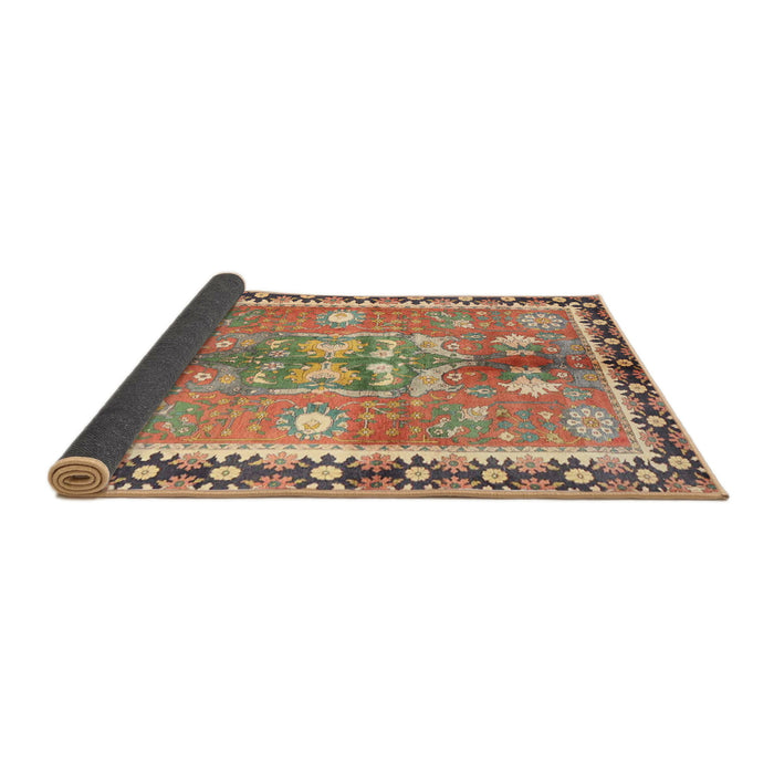 Sideview of Traditional Brownish Green Persian Rug, tr4074