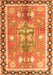Serging Thickness of Machine Washable Persian Orange Traditional Area Rugs, wshtr4074org