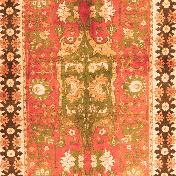Serging Thickness of Machine Washable Persian Orange Traditional Area Rugs, wshtr4074org