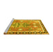 Sideview of Machine Washable Persian Yellow Traditional Rug, wshtr4074yw