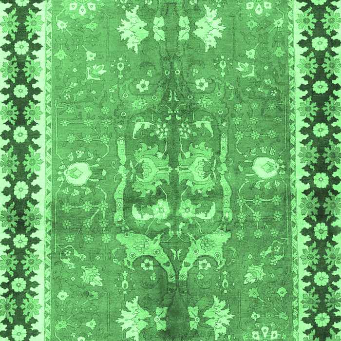 Machine Washable Persian Emerald Green Traditional Area Rugs, wshtr4074emgrn
