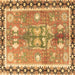 Square Persian Brown Traditional Rug, tr4074brn