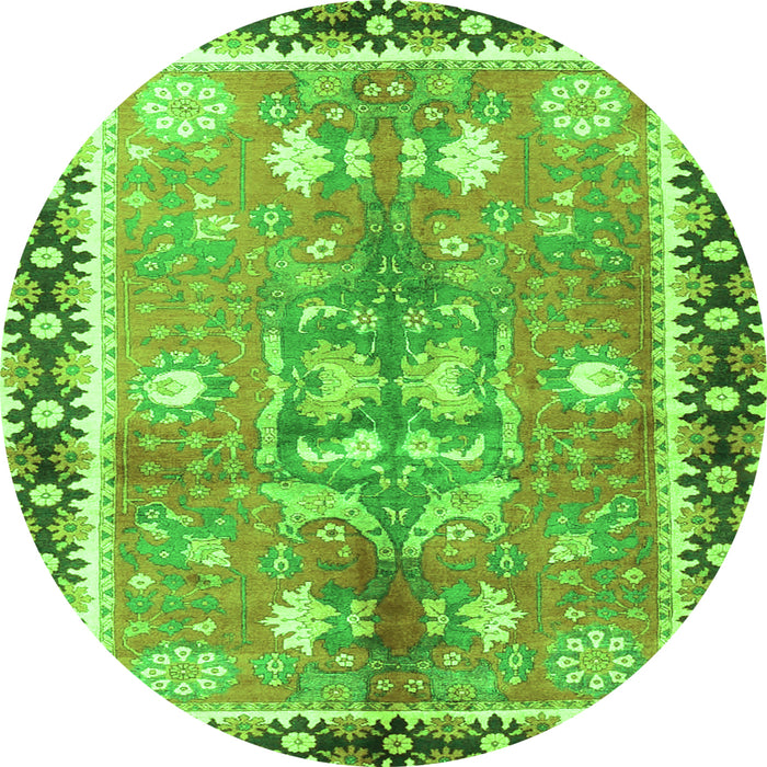 Square Persian Green Traditional Rug, tr4074grn