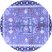 Round Persian Blue Traditional Rug, tr4074blu