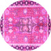 Round Persian Pink Traditional Rug, tr4074pnk