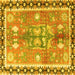 Square Persian Yellow Traditional Rug, tr4074yw