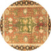 Round Persian Brown Traditional Rug, tr4074brn