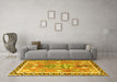 Machine Washable Persian Yellow Traditional Rug in a Living Room, wshtr4074yw