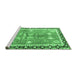 Sideview of Machine Washable Persian Emerald Green Traditional Area Rugs, wshtr4074emgrn