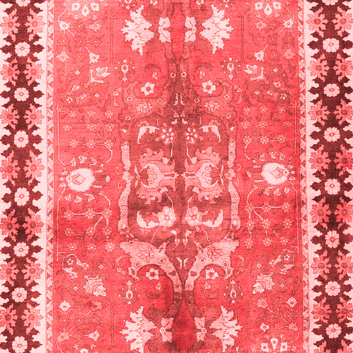 Machine Washable Persian Red Traditional Rug, wshtr4074red