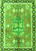 Serging Thickness of Machine Washable Persian Green Traditional Area Rugs, wshtr4074grn