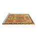 Sideview of Machine Washable Persian Brown Traditional Rug, wshtr4074brn