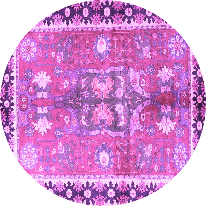Round Persian Purple Traditional Rug, tr4074pur