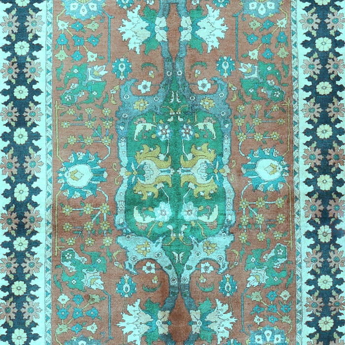 Machine Washable Persian Light Blue Traditional Rug, wshtr4074lblu