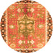 Square Persian Orange Traditional Rug, tr4074org