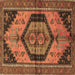 Square Persian Brown Traditional Rug, tr4075brn