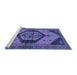 Sideview of Machine Washable Persian Blue Traditional Rug, wshtr4075blu