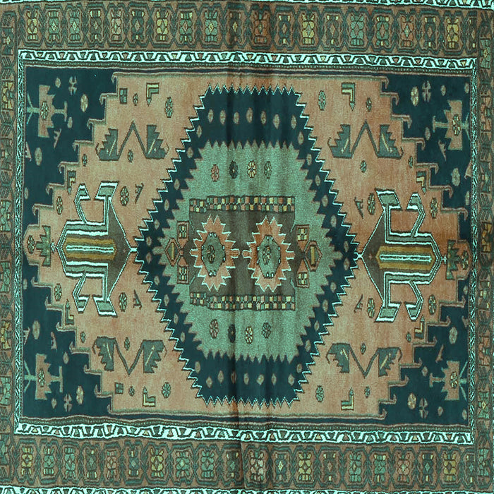Square Persian Turquoise Traditional Rug, tr4075turq