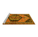 Sideview of Machine Washable Persian Yellow Traditional Rug, wshtr4075yw