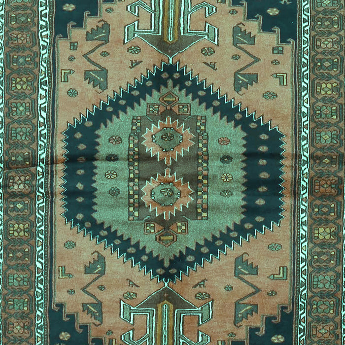 Machine Washable Persian Turquoise Traditional Area Rugs, wshtr4075turq