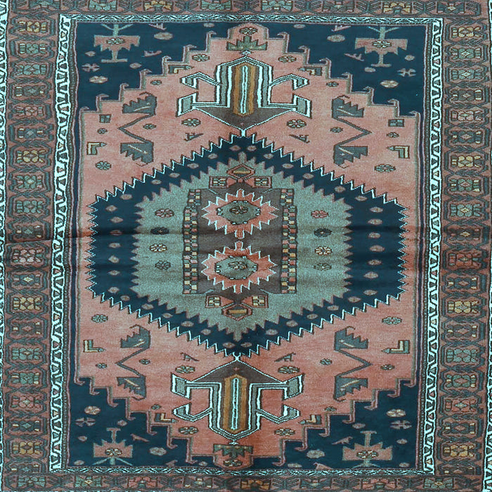 Square Machine Washable Persian Light Blue Traditional Rug, wshtr4075lblu