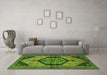 Machine Washable Persian Green Traditional Area Rugs in a Living Room,, wshtr4075grn