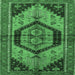 Square Persian Emerald Green Traditional Rug, tr4075emgrn