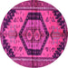 Round Persian Pink Traditional Rug, tr4075pnk